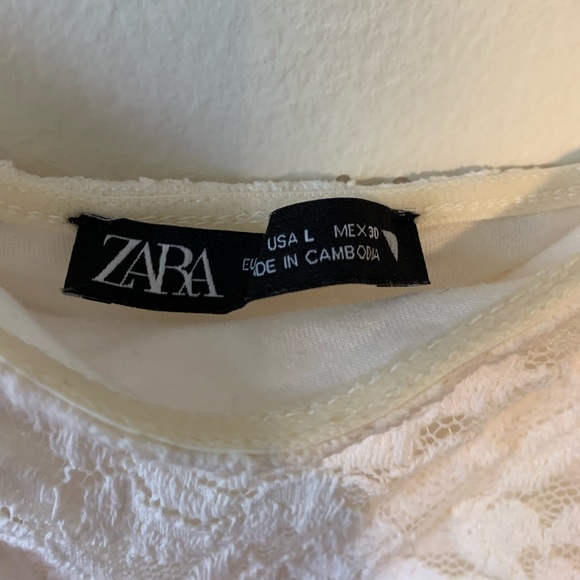 White Lace with under slip Zara Mini Dress - Picture 5 of 5